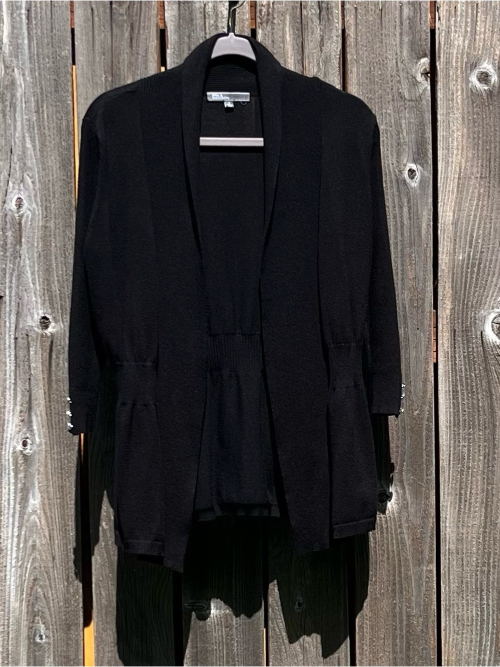 89th & Madison black open cardigan sweater top size small